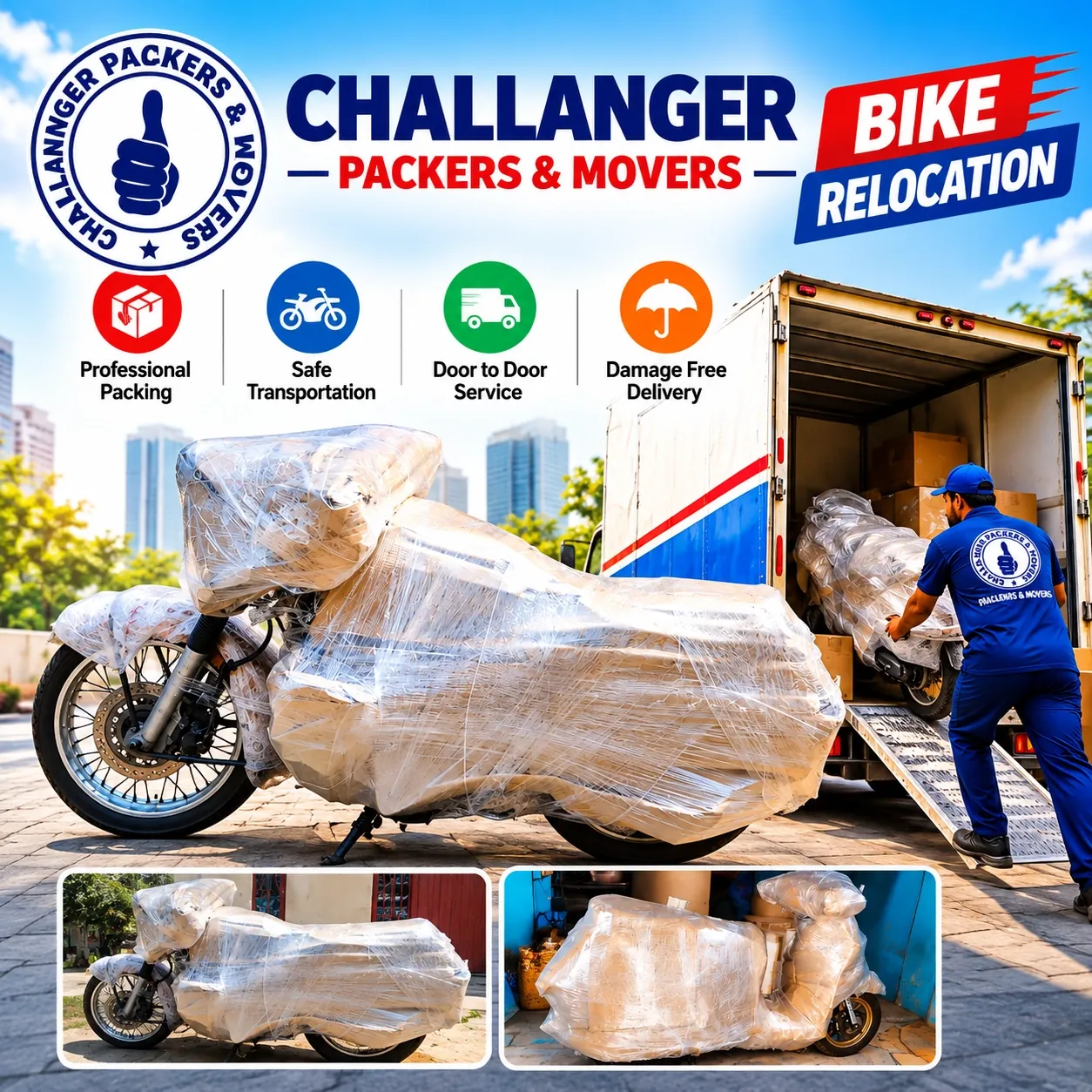 Challanger Packers & Movers bike relocation service from Trichy